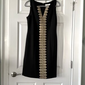 Women’s black with gold detail Pappagalo dress size 8